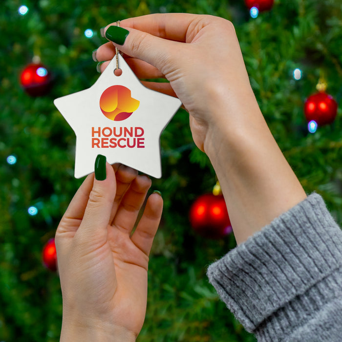 Hound Rescue Ceramic Ornament